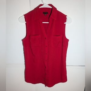 Talbots red sleeveless button-front shirt.  Size Small For Women